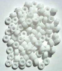 100 4x6mm Crow Beads Opaque White